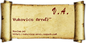 Vukovics Arnó névjegykártya